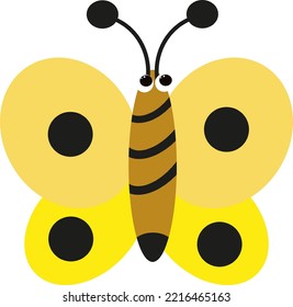Mariposa de verano, ilustración, vector sobre un fondo blanco.