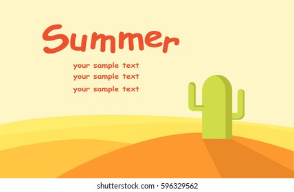 summer cactus on desert background