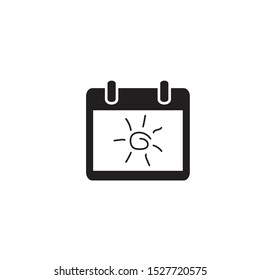 Summer Calendar Icon Vector Illustration