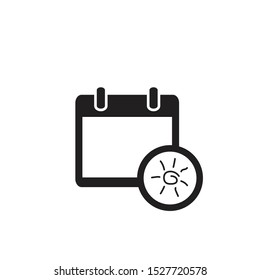Summer Calendar Icon Vector Illustration