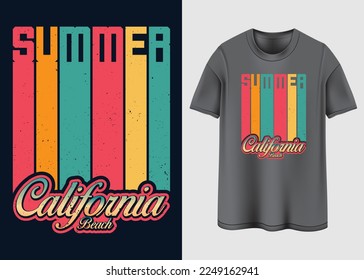 Summer California beach T-shirt design