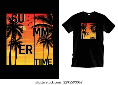 Verano California Ocean lado camiseta elegante y diseño de moda de ropa con siluetas de palmeras, tipografía, impresión, ilustración vectorial. Vector de diseño de camisetas gráfico de vacaciones de verano