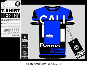 Summer / California / Stock Vector Illustration: T-Shirt Design / Print Design