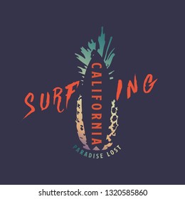 Summer California Surfing t-shirt design. Vector illustartion. EPS 10