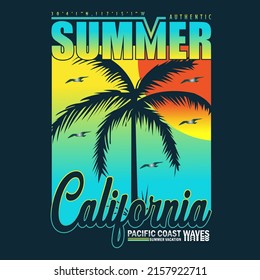 summer california tee typography graphic design for print t shirt,vector illustration 