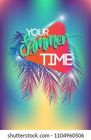 Summer california tumblr backgrounds set with palms, sky and sunset. Summer placard poster flyer invitation card. Summertime.