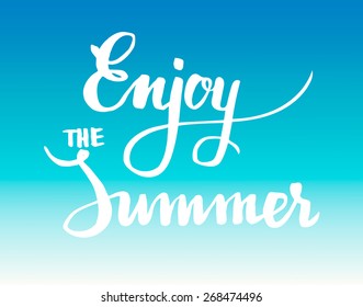 Summer calligraphical design element for poster or flyer, vector