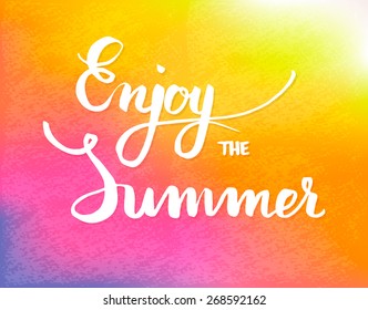 Summer calligraphical design element for poster or flyer, vector