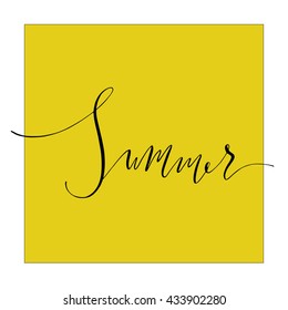 Summer calligraphy handwritten lettering. Vector scalable poster.
