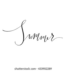 Summer calligraphy handwritten lettering. Vector scalable poster.
