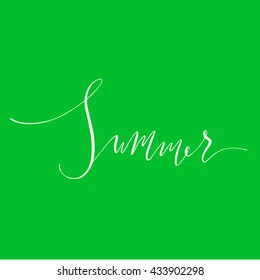 Summer calligraphy handwritten lettering. Vector scalable poster.
