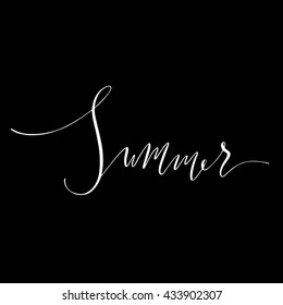 Summer calligraphy handwritten lettering. Vector scalable poster.
