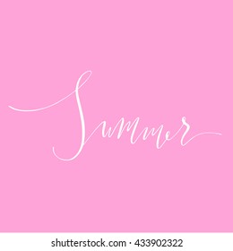 Summer calligraphy handwritten lettering. Vector scalable poster.
