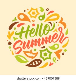 summer calligraphy, handwritten text, pattern