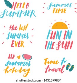 Summer Calligraphy quotes with 6 different unique designs
