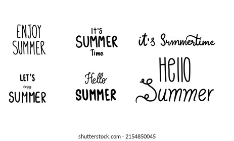 Juego de caligrafía de verano , Diseño moderno para presentación , ilustración Vector EPS 10
