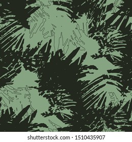 Summer camouflage of various shades of pine green color. A colorful seamless pattern that can be used as a forest or urban camo print for clothing and background and backdrop or computer wallpaper