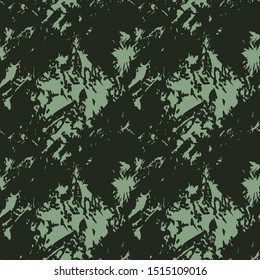 Summer camouflage of various shades of pine green color. A colorful seamless pattern that can be used as a forest or urban camo print for clothing and background and backdrop or computer wallpaper