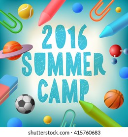 Summer Camp 2016, Themed Poster, Vector Illustration.
