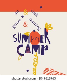 Summer Camp 2018 for kids creative and colorful poster \ banner.
