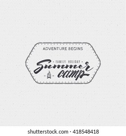 Summer Camp - badge, icon, poster, label, print, stamp, can be used in design