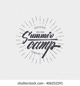 Summer Camp Badge, Sticker, Stamp, For Your Summer Design