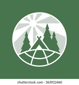 Summer camp badge. Vector illustration.