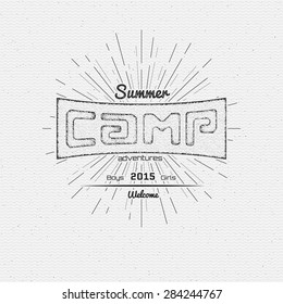 Summer camp badges logos and labels for any use. On a white background. EPS10