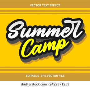 Summer camp banner design template with tropical background. Vector illustration EPS