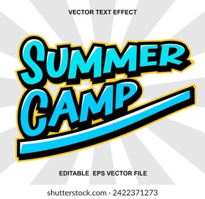 Plantilla de diseño de pancartas del campamento de verano con fondo tropical. EPS de ilustración de vector