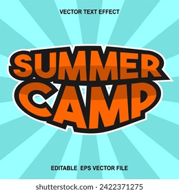 Summer camp banner design template with tropical background. Vector illustration EPS