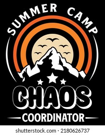 Summer camp chaos coordinator t-shirt design, Summer vector design,  Summer print template
