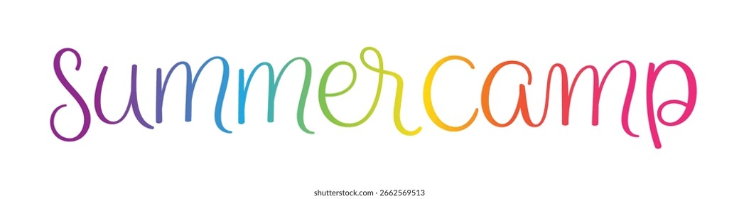 ACAMPAMENTO DE VERÃO colorido vetor mão lettering banner