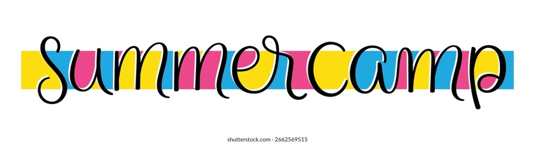 ANUNCIO de letras de mano de Vector colorido SUMMER CAMP