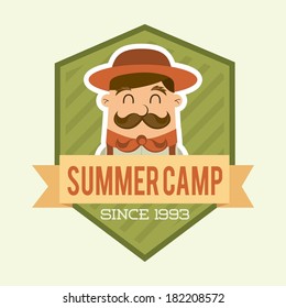 summer camp design over beige background, vector illustration