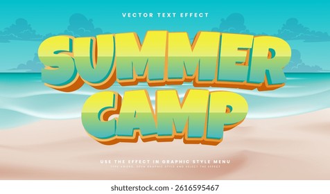 Summer Camp Editable Text Effect Template Suitable for Cartoon Style