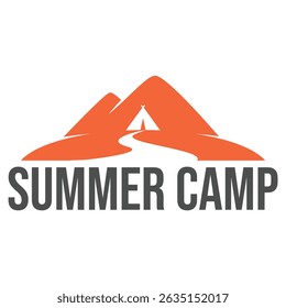 summer camp flat minimalist logo design