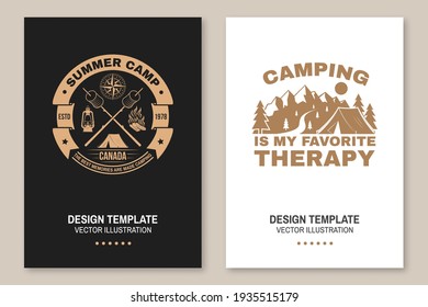 Summer camp. Happiness is toasted marshmallows. Vector. Vintage typography design with camping tent, campfire, marshmallow on a stick silhouette. Concept for shirt or print, stamp or tee