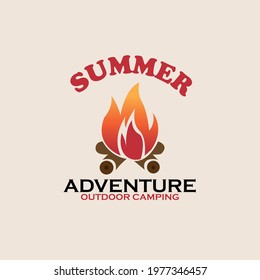 summer camp illustration design vector