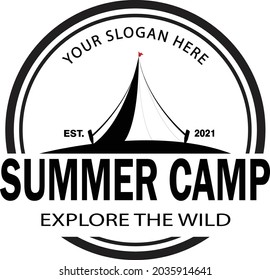 summer camp illustration vector suitable for dsigen logo sticker brand