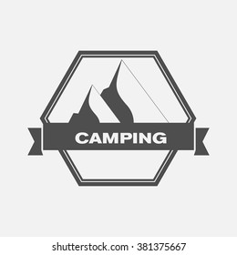 Summer Camp. Image of Nature. Tree Silhouette. Vector Illustration. EPS10
