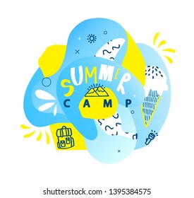 Summer Camp for kids creative and colorful poster \ banner.