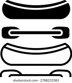 Summer camp lake boating icon for vacation travel