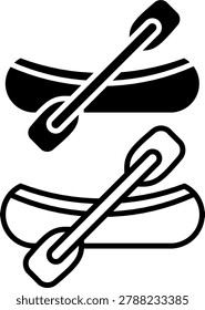 Summer camp lake boating icon for vacation travel