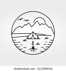 Summer camp line art design