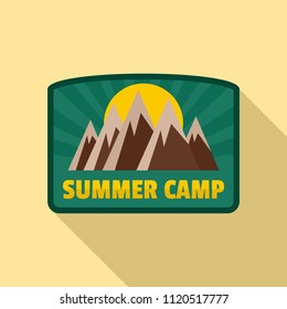 Summer camp logo. Flat illustration of summer camp vector logo for web design