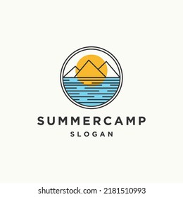 Plantilla de diseño de icono del campamento de verano