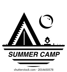 Summer camp Logo with a monotone style