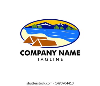 Summer Camp Logo Template Design Vector