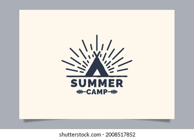 summer camp logo vector graphic for any business especially for outdoor activity, summer holiday, sport, adventure, etc.